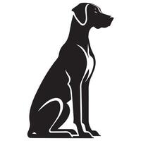 Waiting Rhodesian Ridgeback illustration in black and white vector