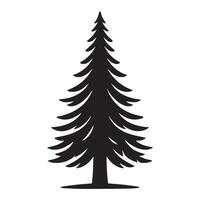 illustration of a beautiful pine tree silhouette vector