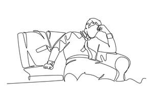 Day in the life Concept. Single line draw design graphic illustration. vector
