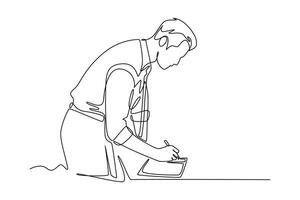 Day in the life Concept. Single line draw design graphic illustration. vector