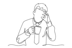 Day in the life Concept. Single line draw design graphic illustration. vector