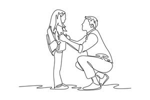 Day in the life Concept. Single line draw design graphic illustration. vector