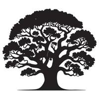 A banyan tree in silhouette vector