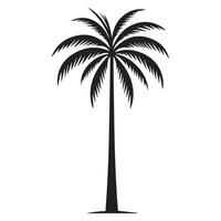 A palm tree in a tall illustration in black and white vector