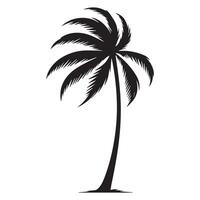 A palm tree in a tall illustration in black and white vector