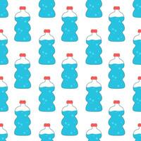 Drink more water. Seamless Pattern with bottles. flat illustration. vector