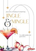 Holiday Cocktail Party Invitation Card template