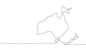 Australia one line continuous. Line art Australia . Hand drawn art. vector