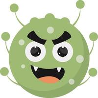 Cute and Funny Bacteria Virus Character. with Cartoon Design Style. Isolated on White Background. vector