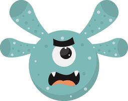 Cute and Funny Bacteria Virus Character. with Cartoon Design Style. Isolated on White Background. vector