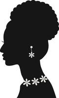 Black Women's History Month. Women's Day. Black Silhouette with Side Pose. Isolated Illustration vector