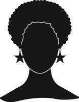 Black Women's History Month. Women's Day. Black Silhouette with Side Pose. Isolated Illustration vector