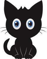 Silhouette of International Cat Day. with Cute Eyes Design. Isolated on White Background vector