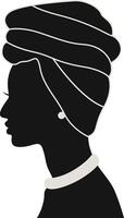 Black Women's History Month. Women's Day. Black Silhouette with Side Pose. Isolated Illustration vector