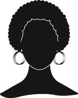 negro De las mujeres historia mes. De las mujeres día. negro silueta con lado pose. aislado ilustración vector