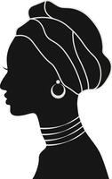 Black Women's History Month. Women's Day. Black Silhouette with Side Pose. Isolated Illustration vector