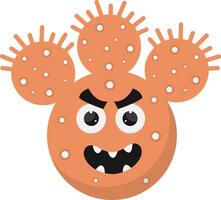 Cute and Funny Bacteria Virus Character. with Cartoon Design Style. Isolated on White Background. vector