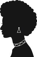 Black Women's History Month. Women's Day. Black Silhouette with Side Pose. Isolated Illustration vector