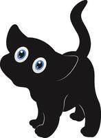 Silhouette of International Cat Day. with Cute Eyes Design. Isolated on White Background vector
