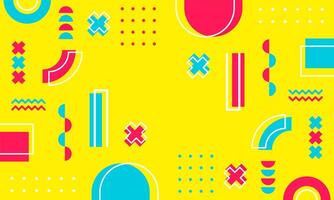 Modern abstract background with memphis elements in yellow and retro themed posters banners and website landing pages. vector