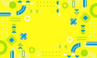 Modern abstract background with memphis elements in yellow and retro themed posters banners and website landing pages. vector