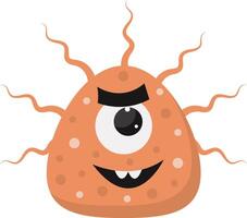Cute and Funny Bacteria Virus Character. with Cartoon Design Style. Isolated on White Background. vector