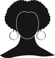 Black Women's History Month. Women's Day. Black Silhouette with Side Pose. Isolated Illustration vector