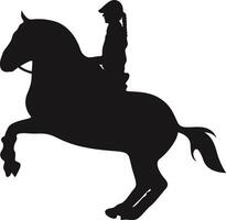 Cowboy Figure Silhouette with Lasso and Horse. Illustration Icon vector