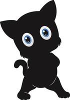 silueta de internacional gato día. con linda ojos diseño. aislado en blanco antecedentes vector