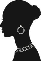 Black Women's History Month. Women's Day. Black Silhouette with Side Pose. Isolated Illustration vector