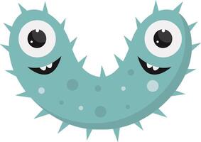 Cute and Funny Bacteria Virus Character. with Cartoon Design Style. Isolated on White Background. vector