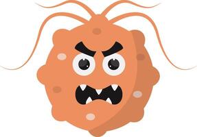 Cute and Funny Bacteria Virus Character. with Cartoon Design Style. Isolated on White Background. vector