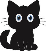 Silhouette of International Cat Day. with Cute Eyes Design. Isolated on White Background vector