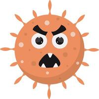 Cute and Funny Bacteria Virus Character. with Cartoon Design Style. Isolated on White Background. vector