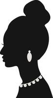 Black Women's History Month. Women's Day. Black Silhouette with Side Pose. Isolated Illustration vector