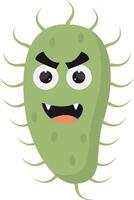 Cute and Funny Bacteria Virus Character. with Cartoon Design Style. Isolated on White Background. vector