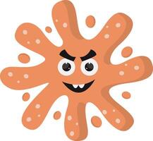 Cute and Funny Bacteria Virus Character. with Cartoon Design Style. Isolated on White Background. vector