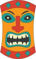 tribal Hawai tótem africano tradicional. étnico tiki máscara ilustración. aislado en blanco antecedentes. vector