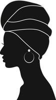 Black Women's History Month. Women's Day. Black Silhouette with Side Pose. Isolated Illustration vector