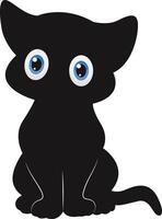 Silhouette of International Cat Day. with Cute Eyes Design. Isolated on White Background vector