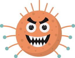 Cute and Funny Bacteria Virus Character. with Cartoon Design Style. Isolated on White Background. vector