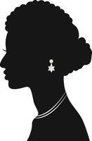 Black Women's History Month. Women's Day. Black Silhouette with Side Pose. Isolated Illustration vector