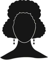 Black Women's History Month. Women's Day. Black Silhouette with Side Pose. Isolated Illustration vector