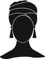 Black Women's History Month. Women's Day. Black Silhouette with Side Pose. Isolated Illustration vector