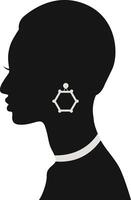 Black Women's History Month. Women's Day. Black Silhouette with Side Pose. Isolated Illustration vector