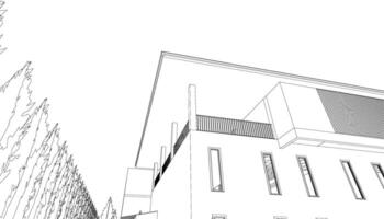 3D illustration of building project vector