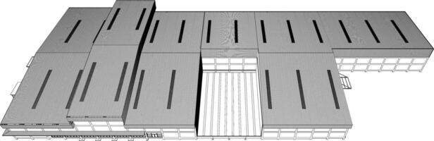 3D illustration of industrial project vector