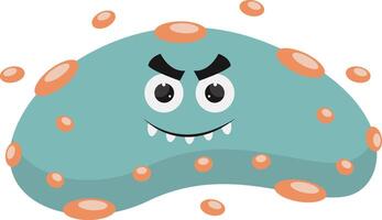 Cute and Funny Bacteria Virus Character. with Cartoon Design Style. Isolated on White Background. vector