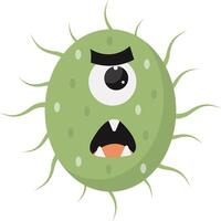 Cute and Funny Bacteria Virus Character. with Cartoon Design Style. Isolated on White Background. vector