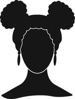 Black Women's History Month. Women's Day. Black Silhouette with Side Pose. Isolated Illustration vector